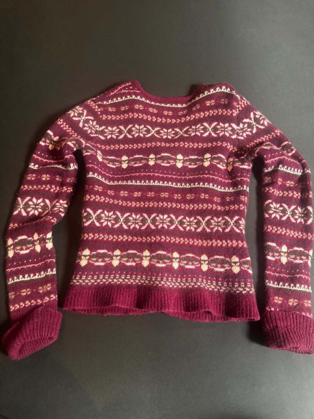 Great Northwest Lambswool Fair Isle Cardigan Sweater Size L - Picture 2 of 5